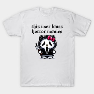 This user loves horror movies, Ghostface pixel art by Strange Dollz Boudoir T-Shirt